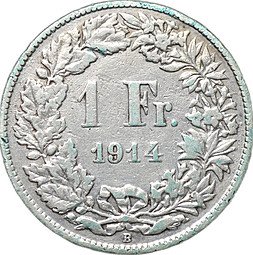 фото для Монета 1 франк 1914 Швейцария Аверс