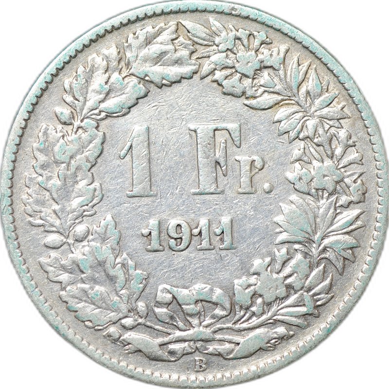 Монета 1 франк 1911 Швейцария