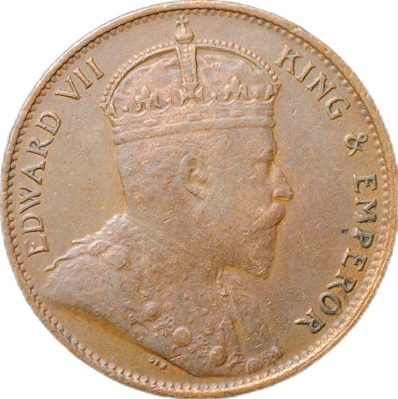 Монета 1 цент 1910 Цейлон