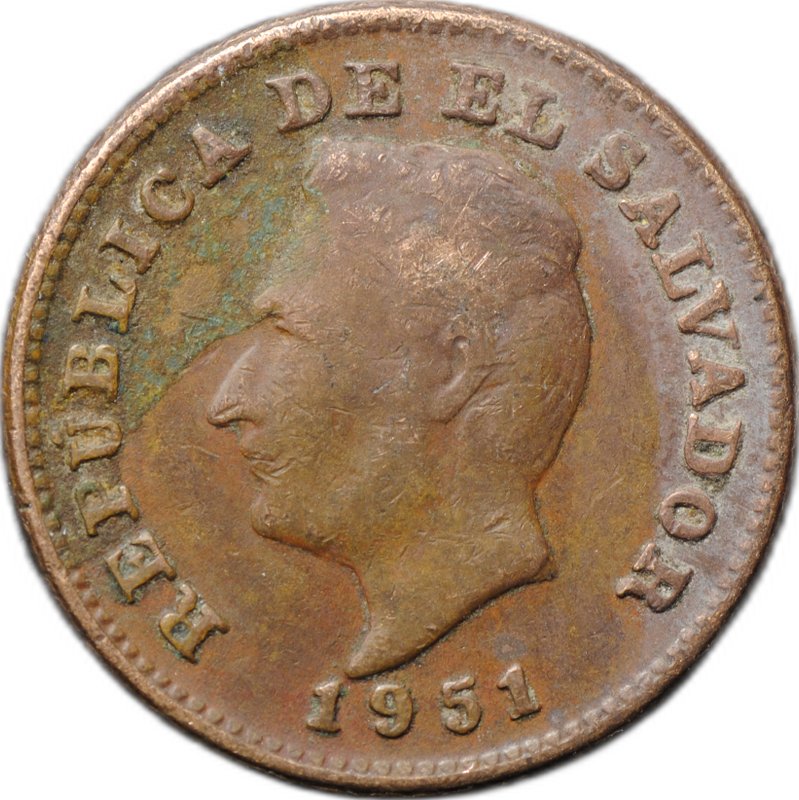 Монета 1 сентаво 1951 Сальвадор