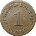 Монета 1 пфенниг 1875 A - Берлин Германия