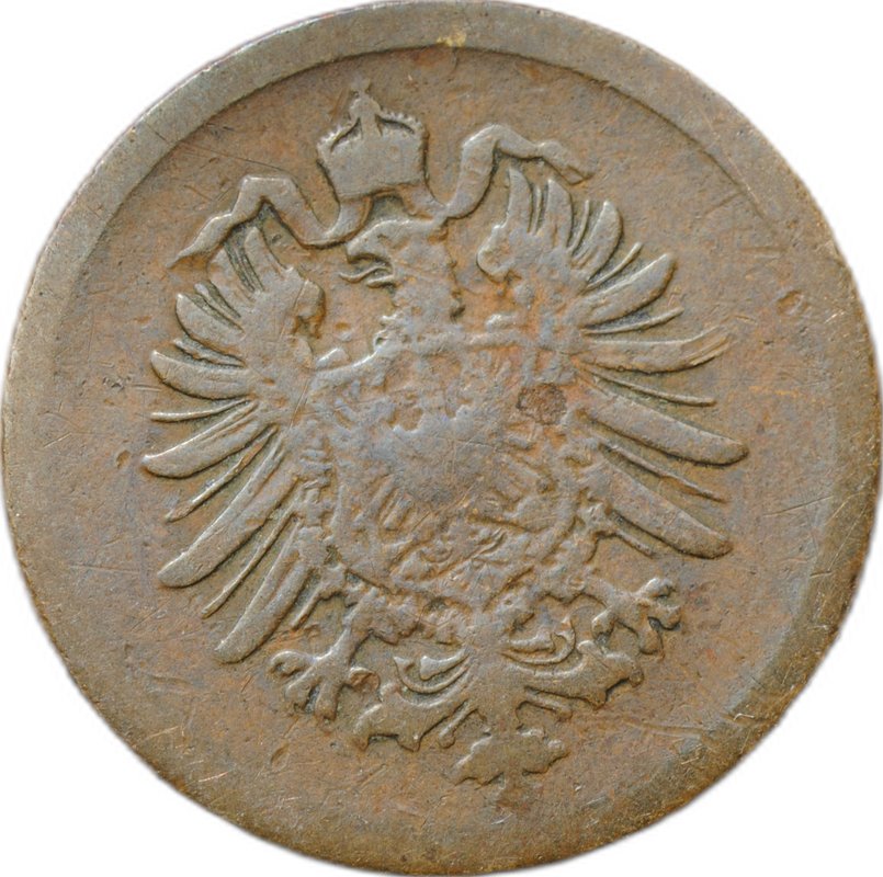 Монета 1 пфенниг 1875 A - Берлин Германия