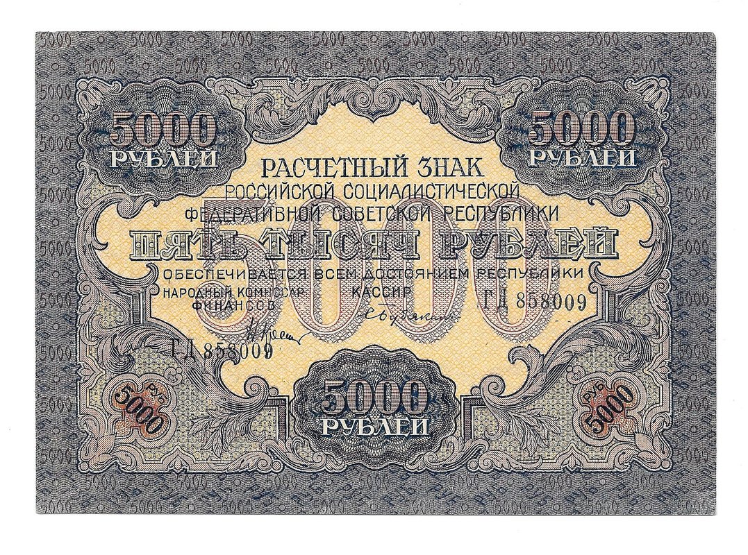 Банкнота 5000 рублей 1919 Бубякин