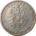 Монета 5 марок 1875 В Пруссия Германия