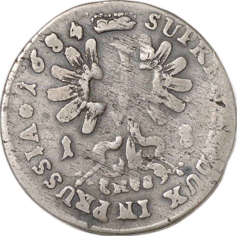 Монета 18 грошей 1684 Бранденбург-Пруссия