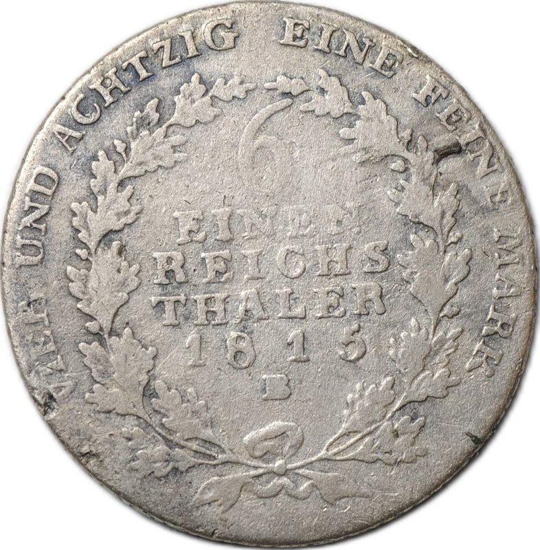 Монета 1/6 рейхсталера (талера) 1815 Пруссия