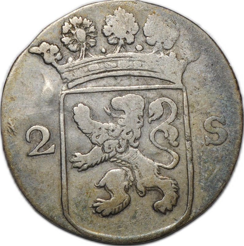 Монета 2 стювера 1769 Голландия Голландская республика