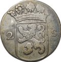 Монета 2 стювера 1769 Голландия Голландская республика