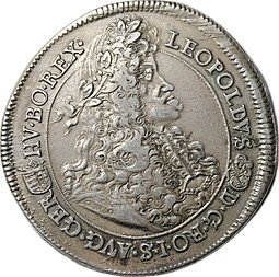 фото для Монета 1 талер 1691 Венгрия слаб CPRC AU 53 Аверс
