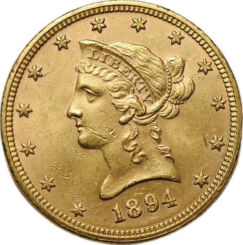 Монета 10 долларов 1894 Филадельфия США