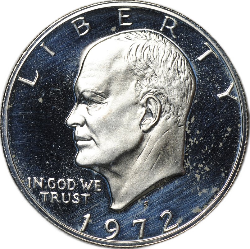 Монета 1 доллар 1972 S Эйзенхауэра серебро США