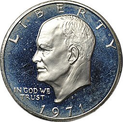 фото для Монета 1 доллар 1971 S Эйзенхауэр серебро PROOF США Аверс