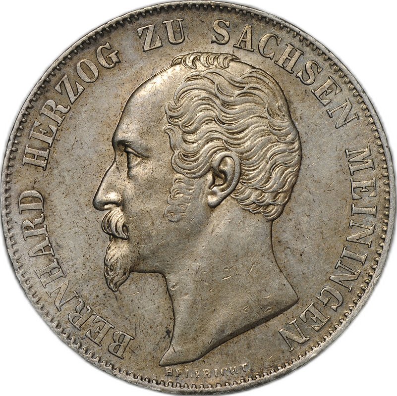 Монета 2 гульдена 1854 Саксен-Мейнинген