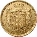 Монета 10 крон 1908 Дания