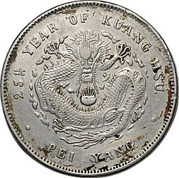 фото для Монета 1 доллар (юань) 1899 год 25 Чжили PEI YANG Китай Аверс