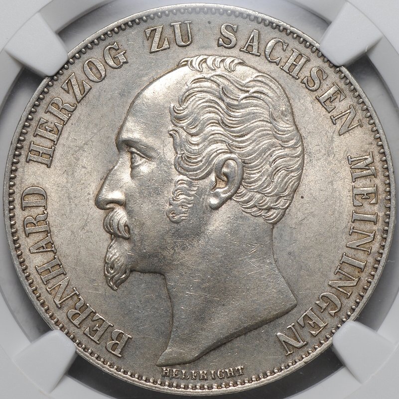Монета 2 гульдена 1854 Саксен-Мейнинген слаб NGC MS 62