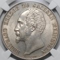 Монета 2 гульдена 1854 Саксен-Мейнинген слаб NGC MS 62