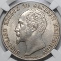 Монета 2 гульдена 1854 Саксен-Мейнинген слаб NGC MS 62