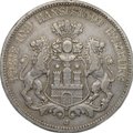 Монета 5 марок 1876 J Гамбург Германия