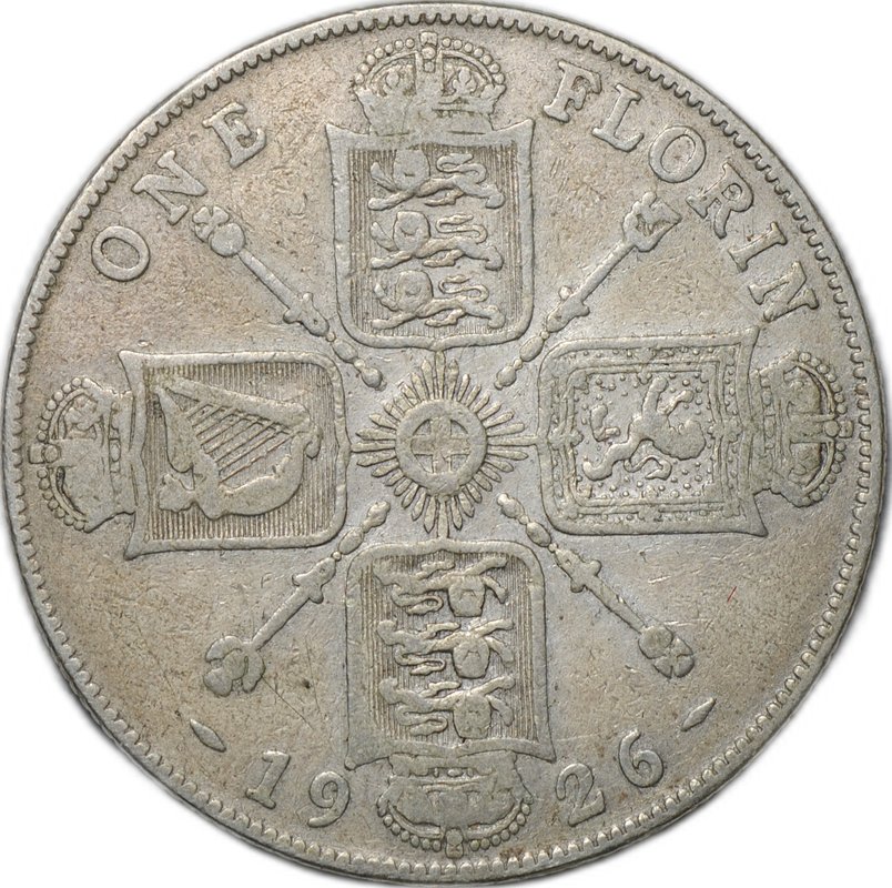 Монета 1 флорин 1926 Великобритания