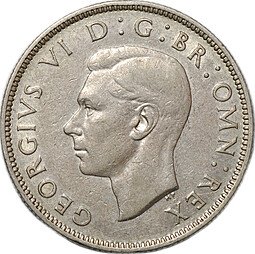 фото для Монета 2 шиллинга (флорин) 1943 Великобритания Аверс