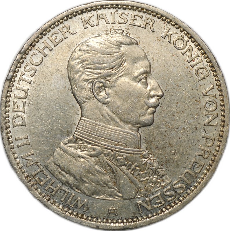 Монета 3 марки 1914 А Пруссия Германия