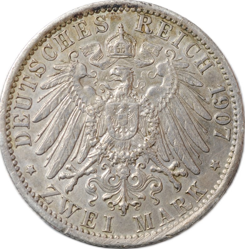 Монета 2 марки 1907 A Пруссия Германия