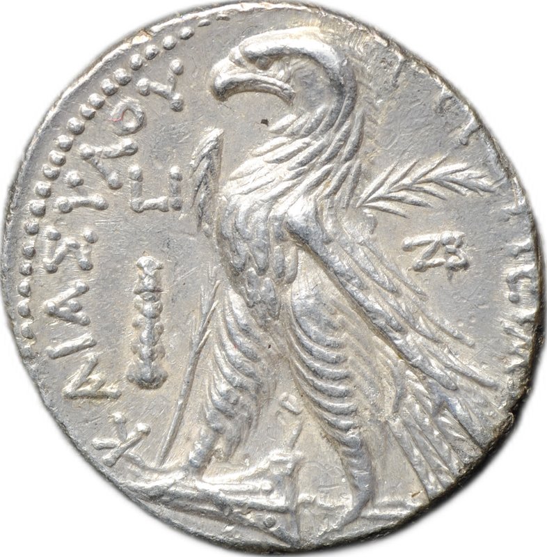 Монета Тирский шекель (тетрадрахма) 117 - 116 до н.э. Мелькарт, Тир Финикия