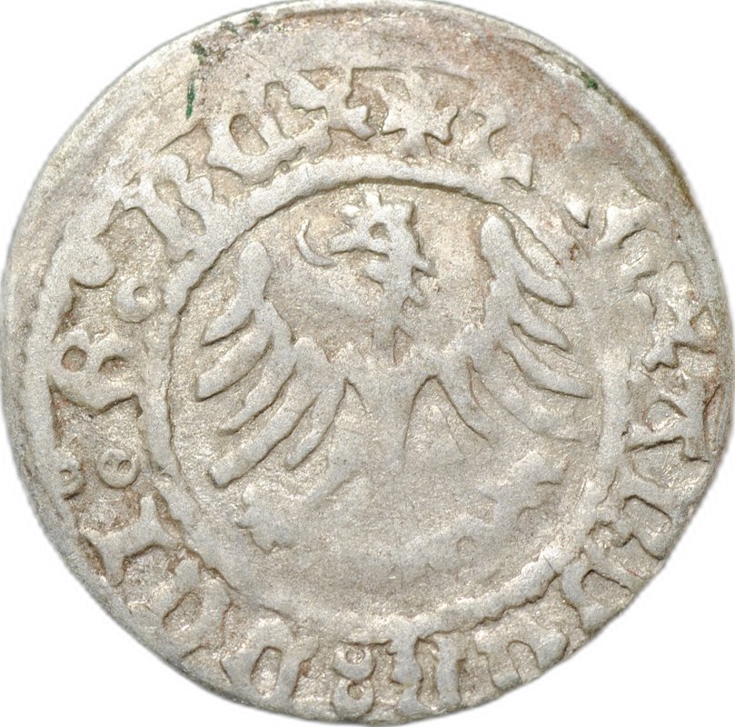 Монета 1/2 гроша 1501 - 1506 Александр Ягеллончик Корона Польша