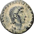 Монета Нуммий 351 - 354 Констанций Галл Солдат пронзающий всадника Римская Империя