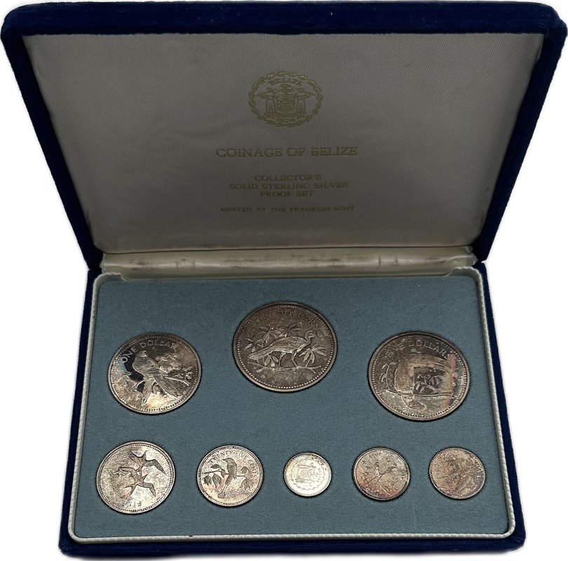Годовой набор монет 1, 5, 10, 25, 50 центов 1, 5, 10 долларов 1974 PROOF Белиз