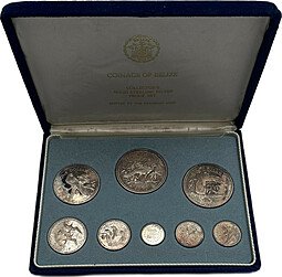 фото для Годовой набор монет 1, 5, 10, 25, 50 центов 1, 5, 10 долларов 1974 PROOF Белиз Аверс