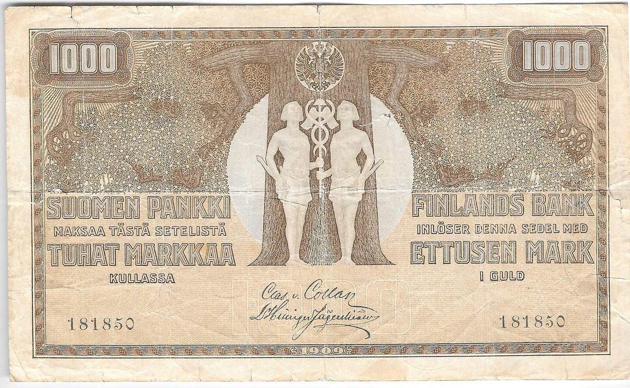 Банкнота 1000 марок 1909 Русская Финляндия