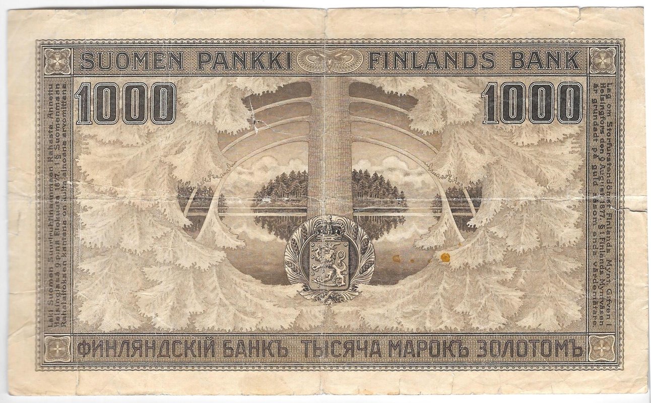 Банкнота 1000 марок 1909 Русская Финляндия
