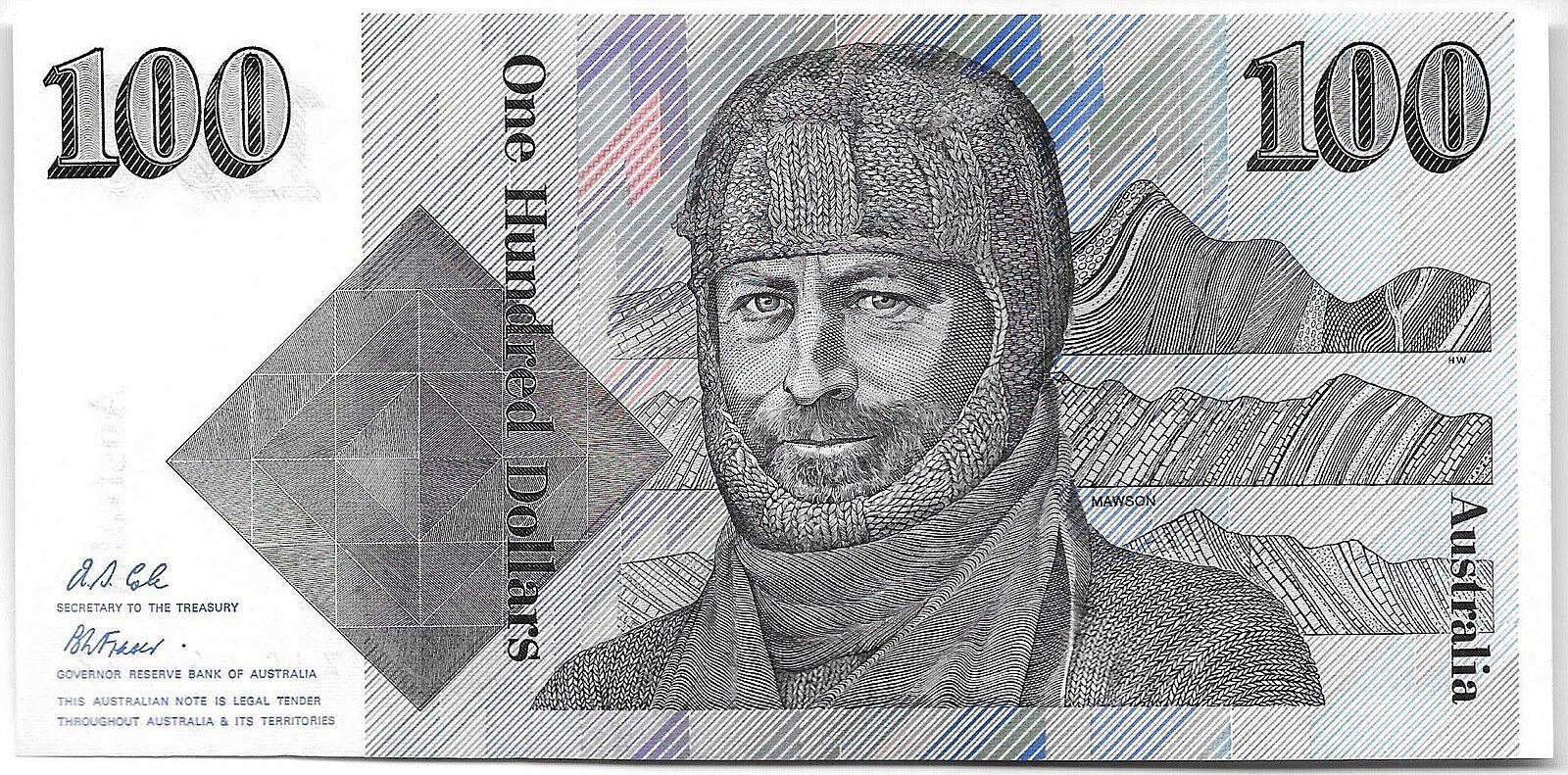 Банкнота 100 долларов 1984-1992 Австралия