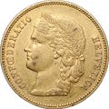 Монета 20 франков 1896 B Швейцария