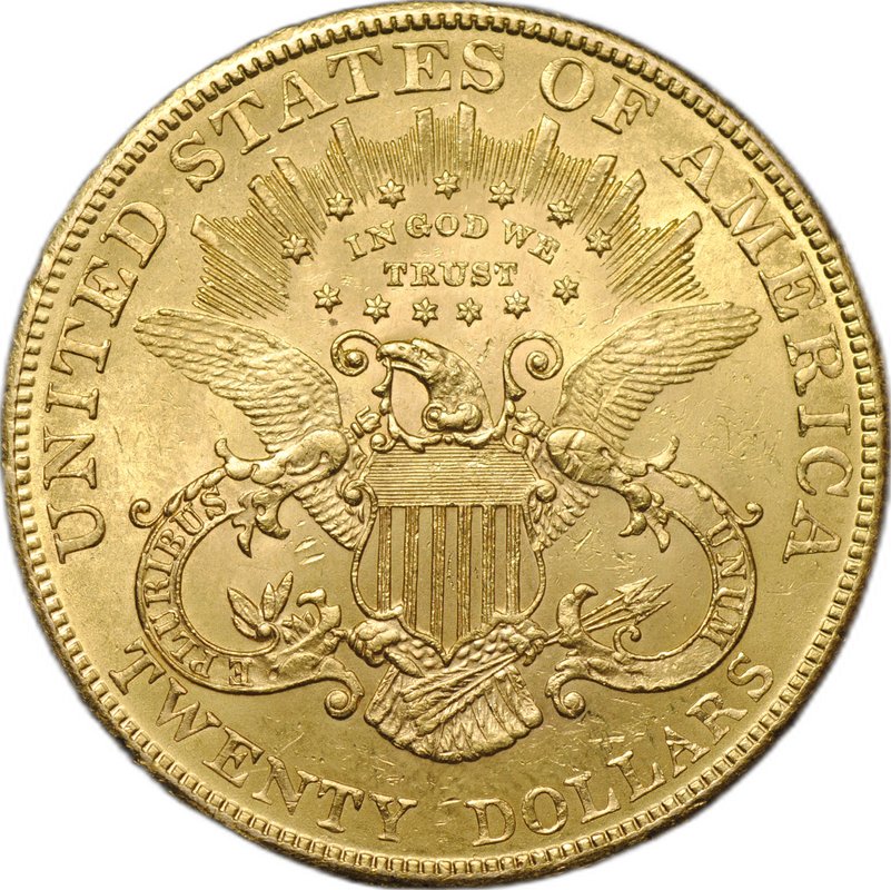 Монета 20 долларов 1904 Филадельфия США слаб CPRC MS 61