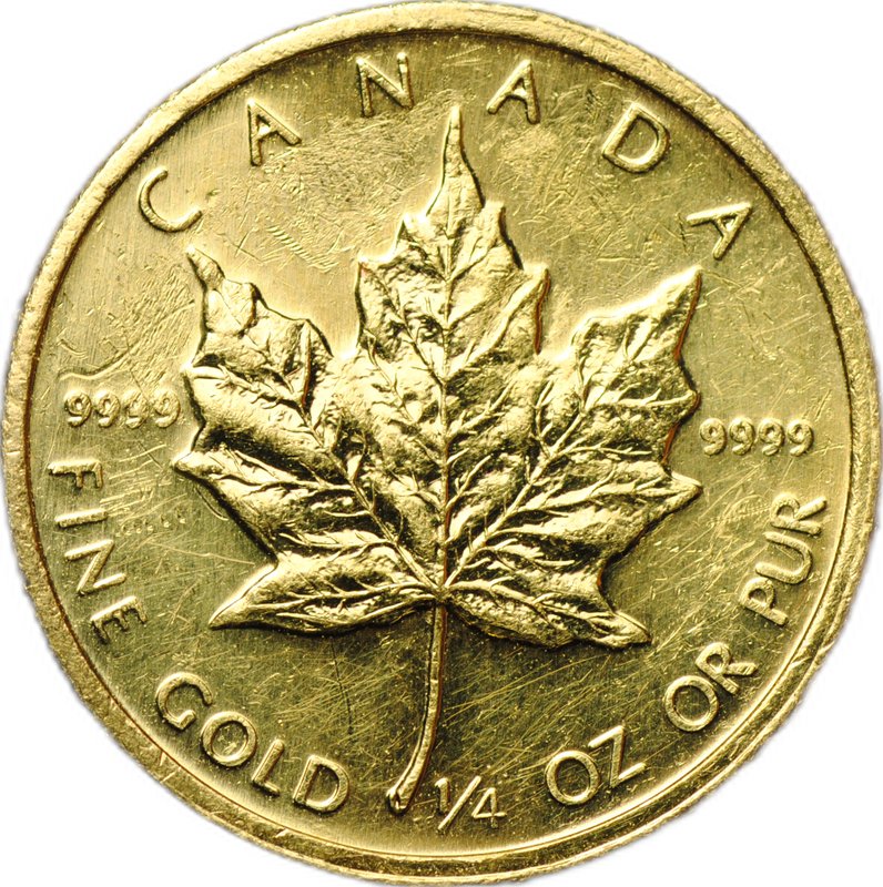 Монета 10 долларов 1987 Кленовый лист Канада