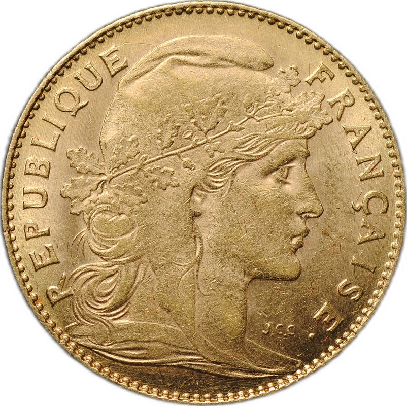 Монета 10 франков 1911 Франция