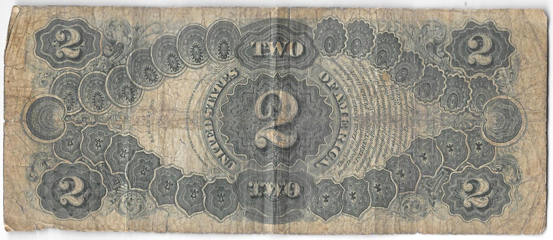 Банкнота 2 доллара 1917 США