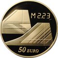Монета 50 евро 2009 40 лет Конкорду золото Франция
