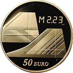 фото для Монета 50 евро 2009 40 лет Конкорду золото Франция Аверс