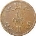Монета 5 пенни 1867 Для Финляндии
