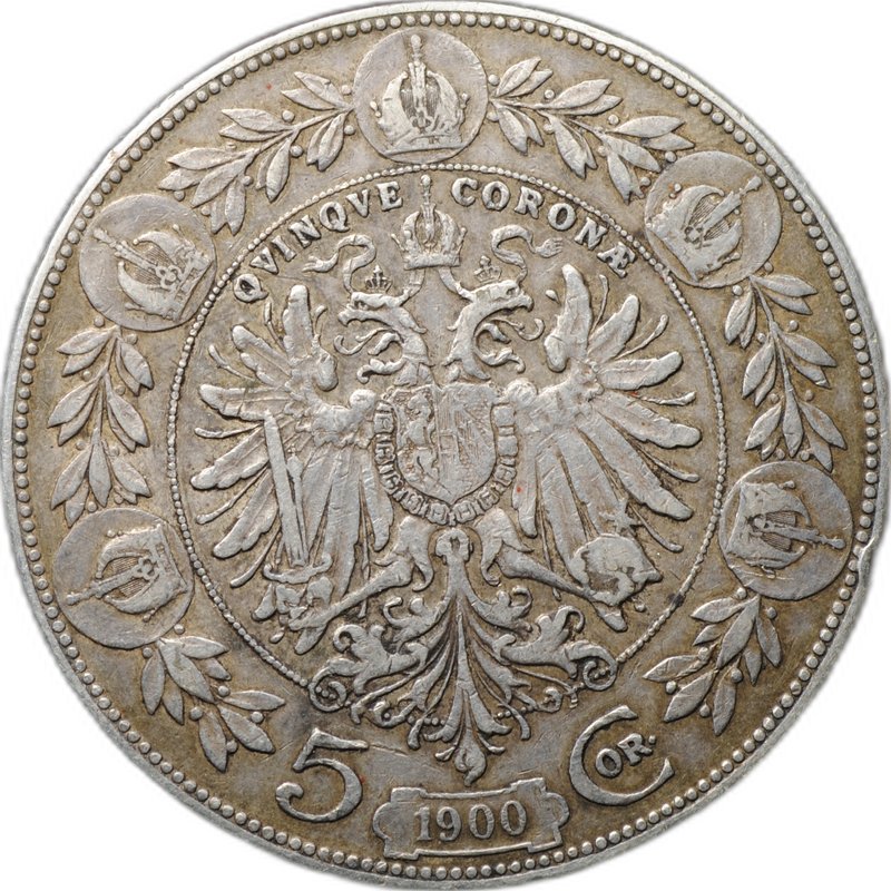 Монета 5 крон 1900 Австрия