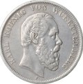 Монета 5 марок 1875 F Вюртемберг Германия