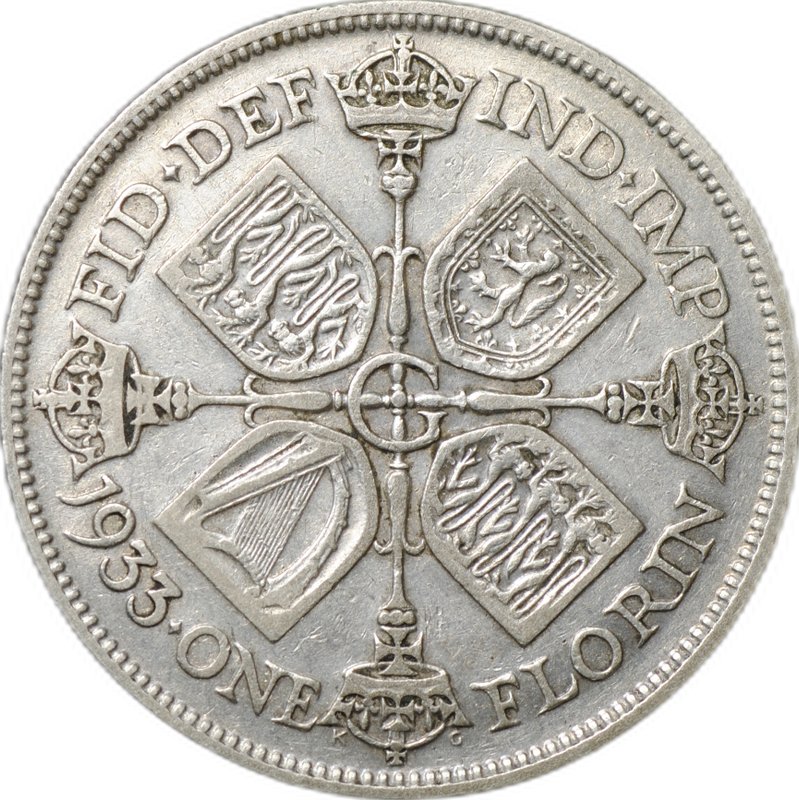 Монета 1 флорин 1933 Великобритания