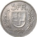 Монета 5 франков 1933 Швейцария