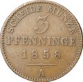 Монета 3 пфеннига 1858 Пруссия