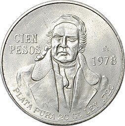 фото для Монета 100 песо 1978 Мексика Аверс