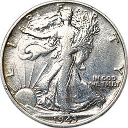 фото для Монета 50 центов (1/2 доллара) 1943 США Аверс